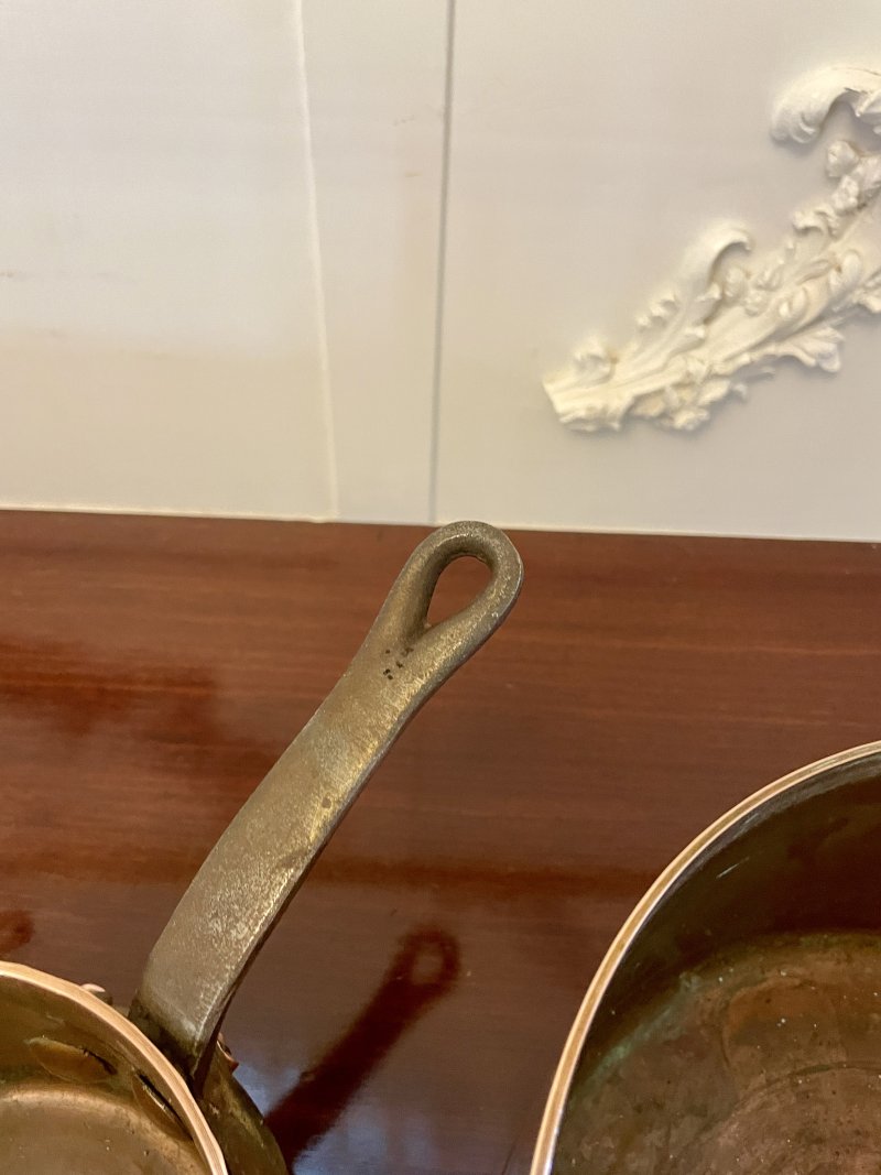 Three Antique Victorian Copper Pans - Image 11